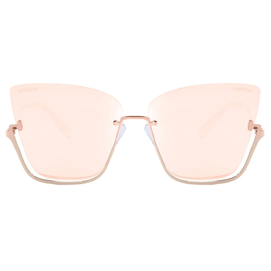 Vixen - Rosegold Frame Rosegold Lens Metal Cateye Sunglasses