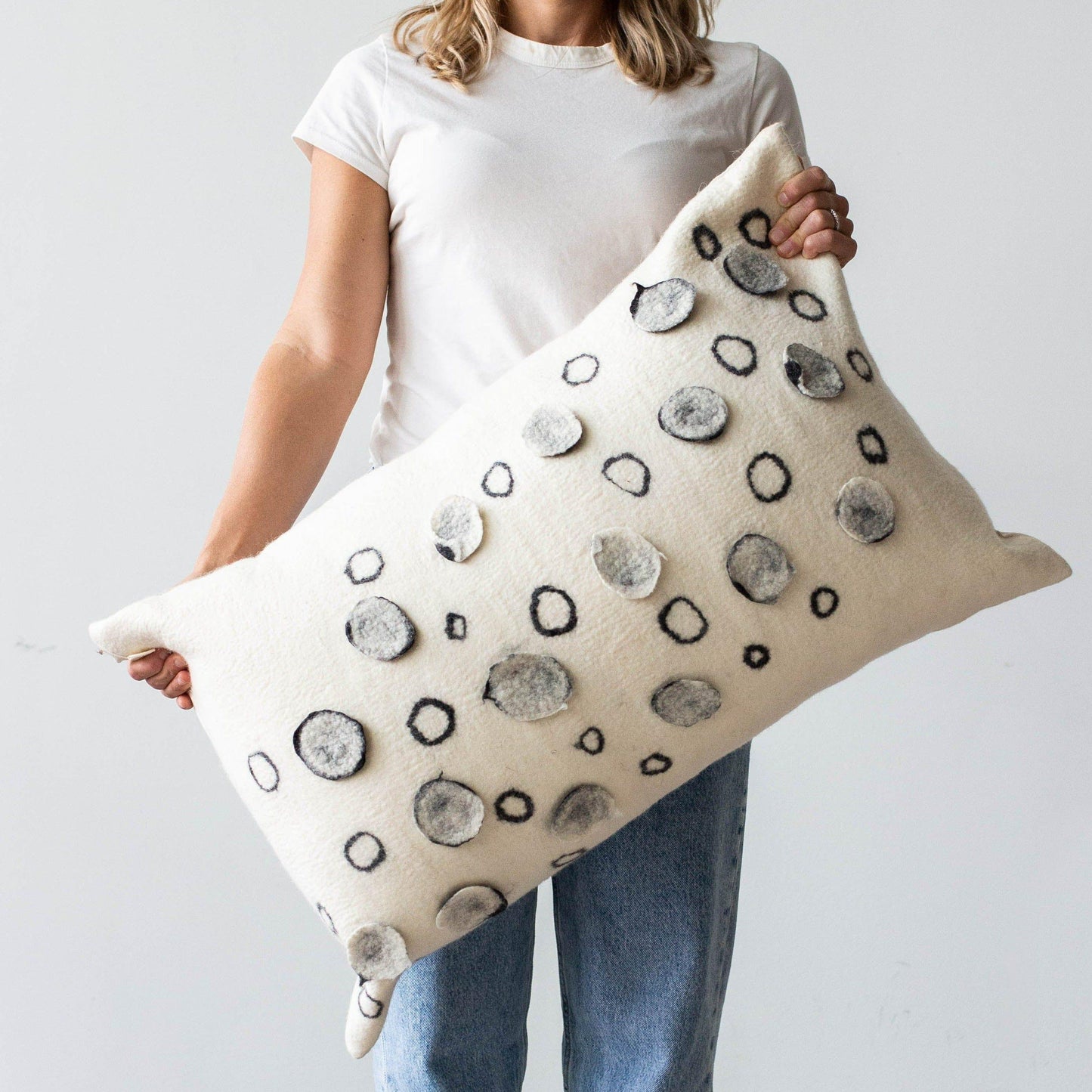 Waterlily Oversized Merino Wool Lumbar Throw Pillow