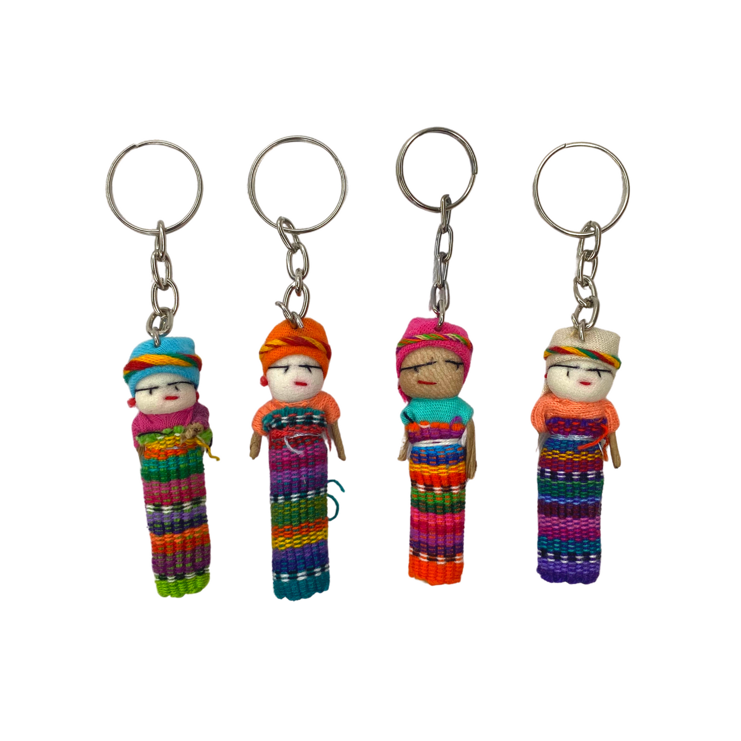 Worry Doll Boho Key Chain | Handmade Multicolor Charm from Guatemala