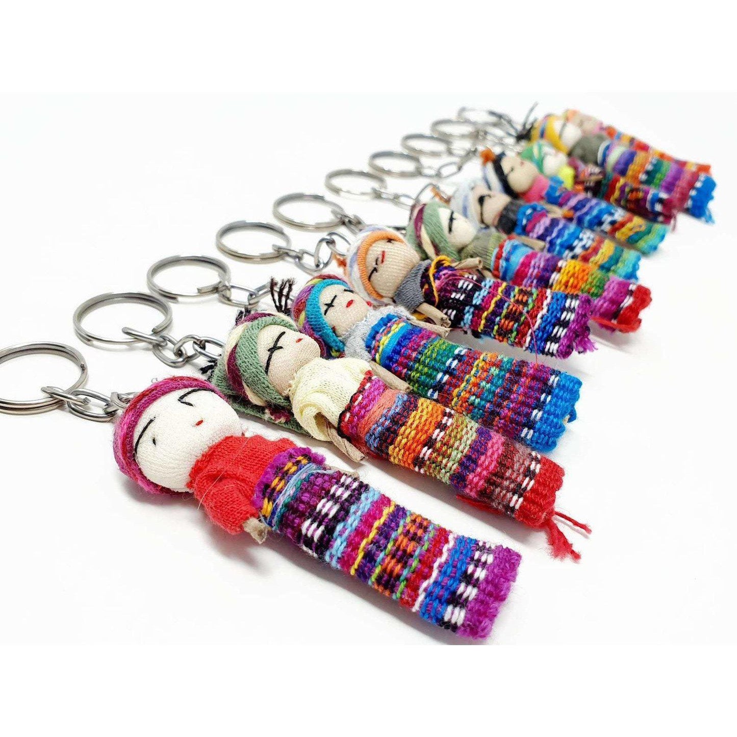 Worry Doll Boho Key Chain | Handmade Multicolor Charm from Guatemala