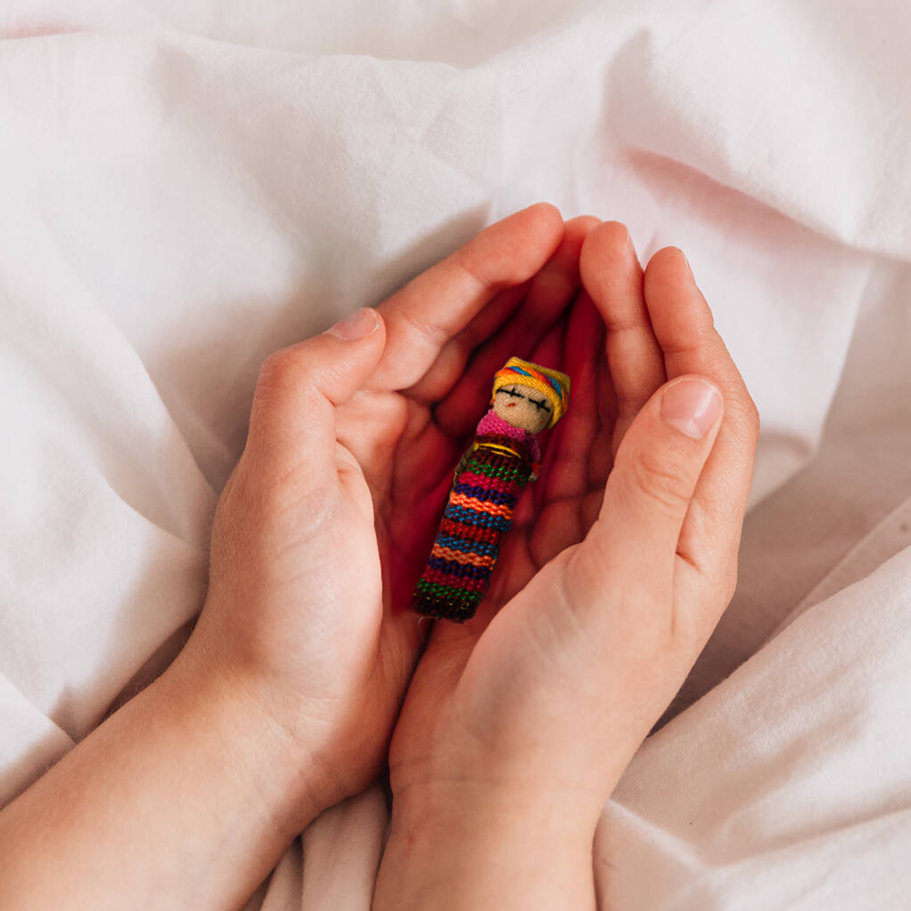 Single Handmade Worry Dolls Tiny Boho Doll - Guatemala