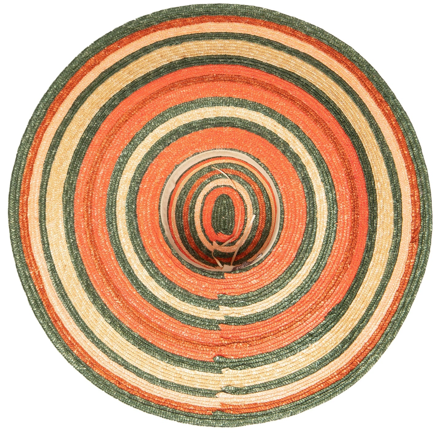Women's Wheat Straw Stripe Wide Brim Sun Hat