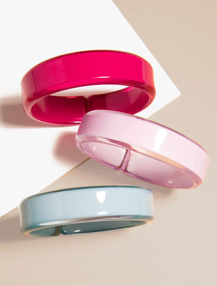 Acrylic Resin Stacking Bangle Bracelet ORANGE