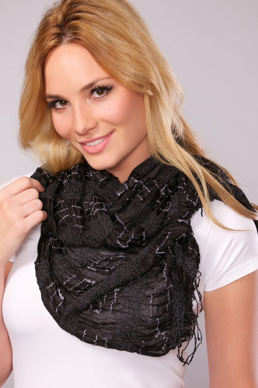 Mala Black Silk Stole - Osadia Concept Store
