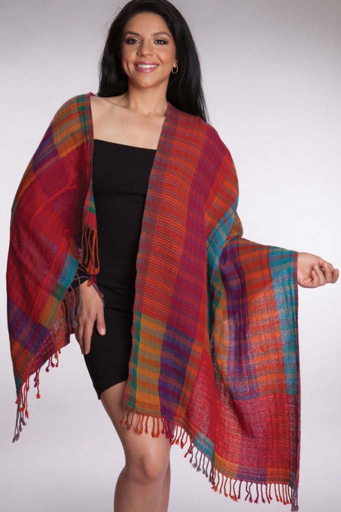 Kalya Ruby & Turquoise Shawl - Osadia Concept Store