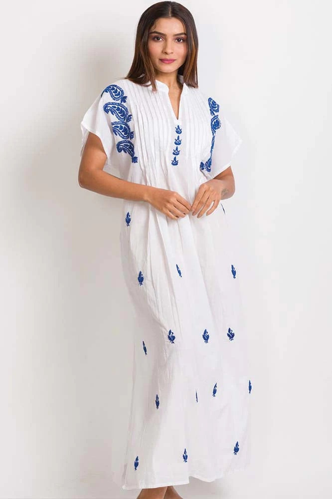 Saguna Blue Embroidered Caftan