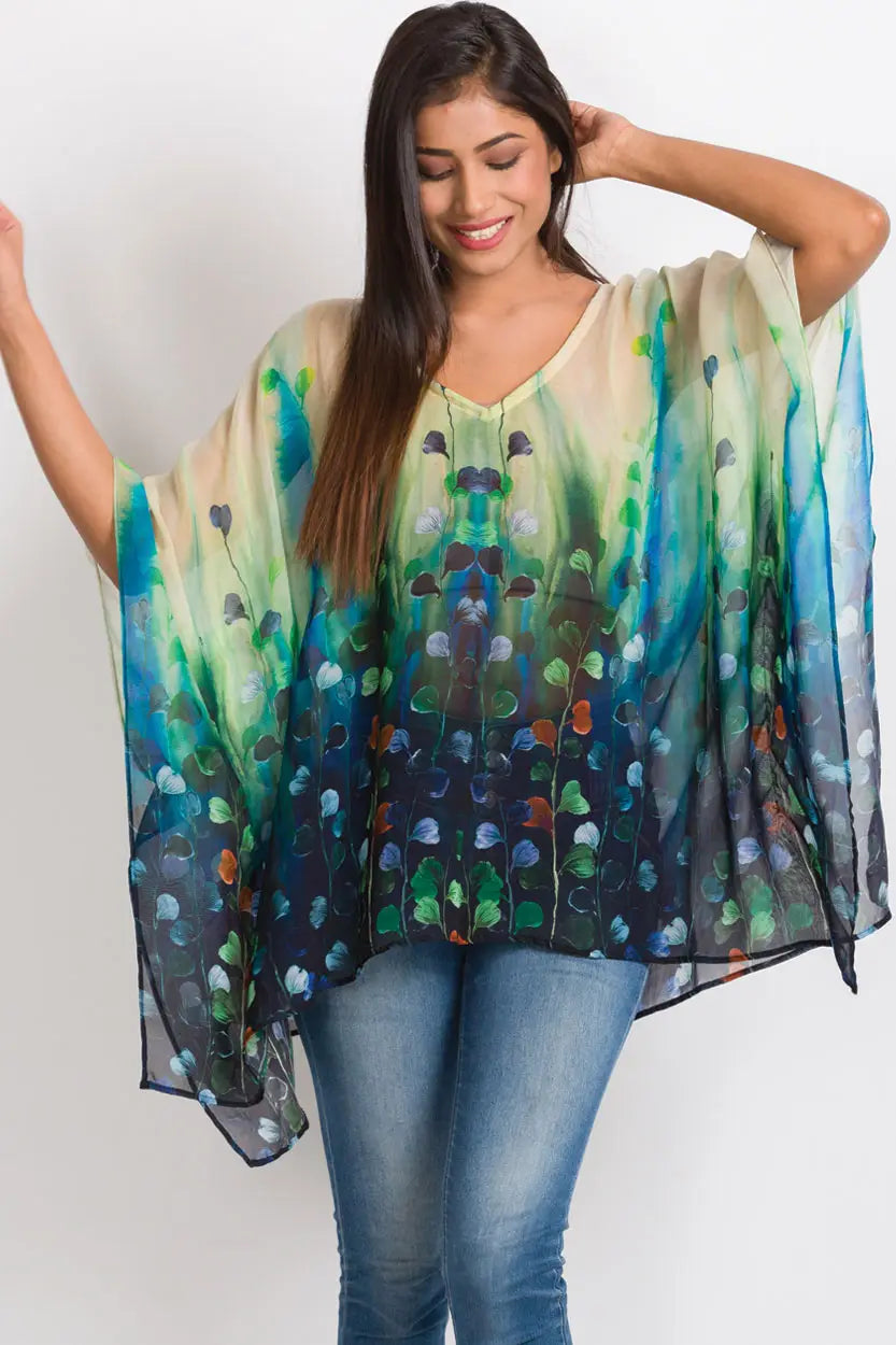 Kumari Top in Emerald & Sapphire One Size