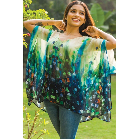 Kumari Top in Emerald & Sapphire One Size