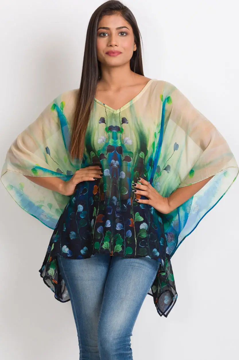 Kumari Top in Emerald & Sapphire One Size